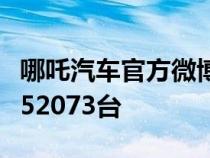 哪吒汽车官方微博宣布2022年实现全系交付152073台