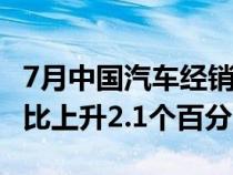 7月中国汽车经销商库存预警指数为54.4% 同比上升2.1个百分点