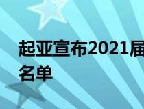 起亚宣布2021届伟大的未知数奖学金获得者名单